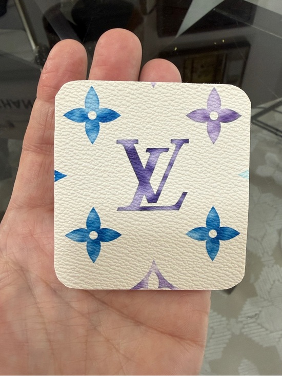 Upcycled Accessories - Louis Vuitton repurposed White coated canvas flip mirror Monogram print
